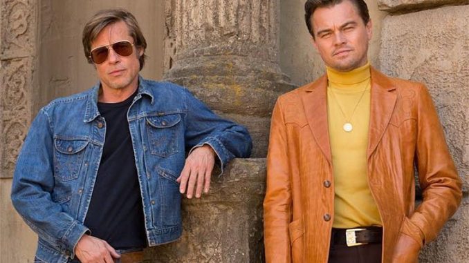 Brad Pitt and Leonardo DiCaprio in Once Upon A Tim In Hollywood